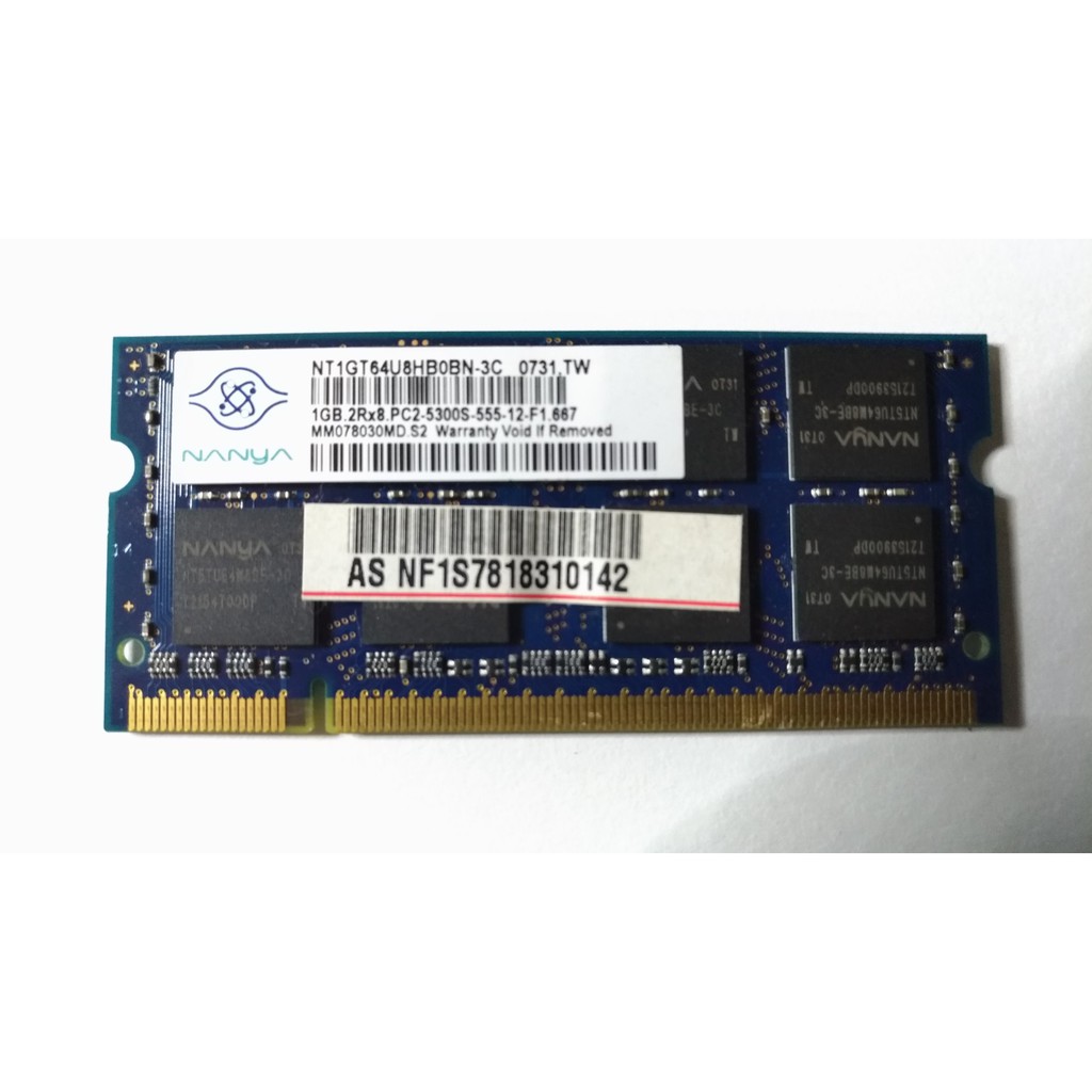NANYA  DDR2 667 1GB 筆電記憶體 (故障品) 電腦零件