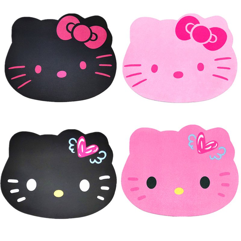 可愛大頭KT滑鼠墊 電腦周邊 🙋軟布貓頭鼠標墊 韓國可愛卡通女生創意 粉色可愛貓鼠標墊