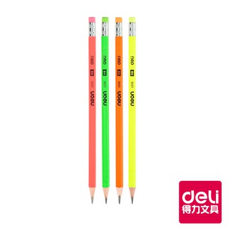 【Deli得力】 三角皮頭螢光筆桿HB鉛筆-12支(U51600) 臺灣發貨｜得力旗艦店