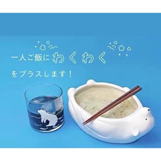 日本sunart 北極熊碗 北極熊造型陶瓷碗