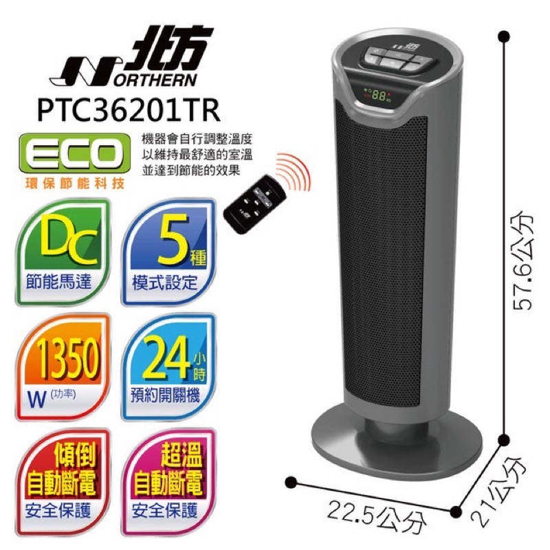 a༶  ѕтσяу  m༶ 北方智慧型陶瓷遙控電暖器 PTC36201TR 全新 免運