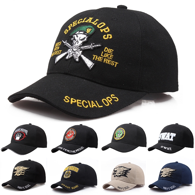 陸軍戰術特警帽海軍標誌男士休閒棒球帽