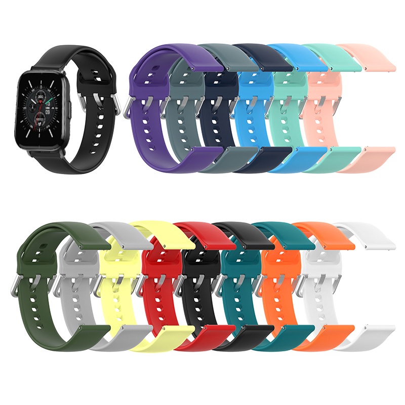 適用於 小尋手錶 Mibro Color 矽膠錶帶 金屬扣 替換腕帶 20mm 通用錶帶 手錶帶 替換帶