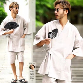 現貨 免運 特價 日本傳統純棉浴衣男男士甚平浴衣男生甚平和服日式睡衣男日系家居服套裝男下標請標註尺碼婭婭生活