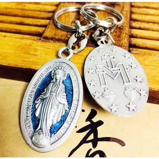 ❤as86❤聖物聖牌玫瑰經念珠十字架義大利進口琺瑯鑰匙扣5*2.7cm