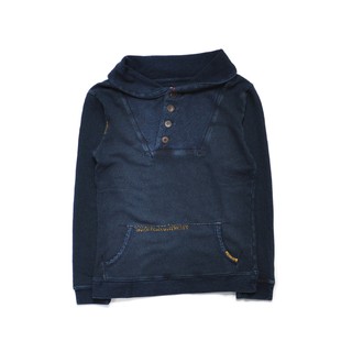 日本京都品牌KRM Indigo Karsey Pullover重度水洗藍染縫線外套衛衣