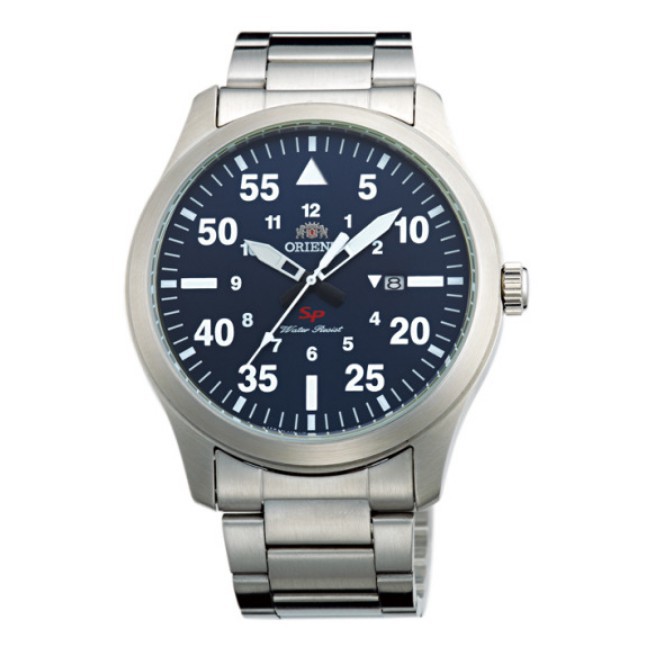 ORIENT東方錶 飛行運動石英錶 鋼帶款 藍色 FUNG2001D