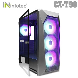 英富達 infotec CX-T90 T90 ATX 鋼化玻璃(可關燈) 磁吸側板 側開 電腦機殼