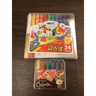韓國AMOS 安全無毒 可水洗 水蠟筆～6色、24色