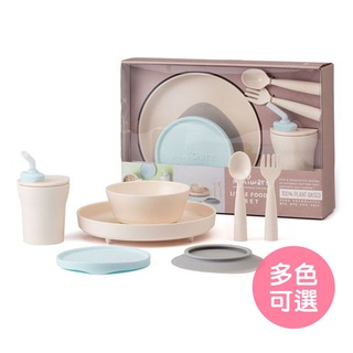 【美國Miniware】天然聚乳酸兒童學習餐具 小食客六入組 副食品餐具 吸盤餐碗 分隔餐盤 寶寶碗 寶寶湯匙