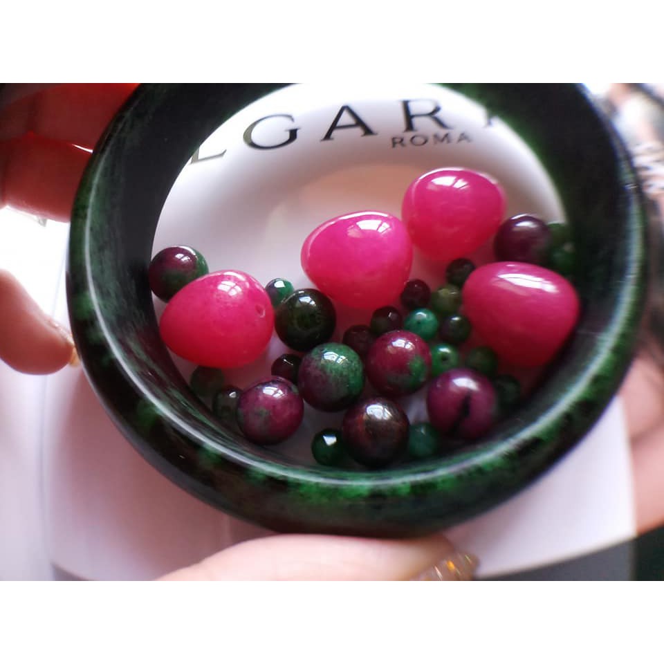 紅綠寶石 手環~ 頂級罕見~女生手環 手鍊 手珠 60mm