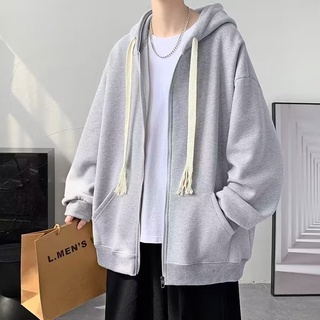 加絨薄款兩款 素色大碼 連帽外套 大繩子衛衣拉鍊外套 情侶裝寬鬆BF連帽外套 休閒外套 長袖開衫外套情侶裝 XMW111