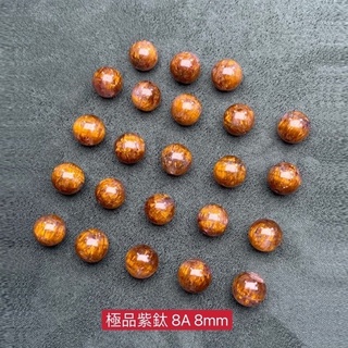 【肯爸水晶嚴選】極品紫鈦晶8A 8mm/全孔/隔珠/配珠/手工串珠編織/DIY/單顆/單珠/飾品/水晶/天然/正能/現貨