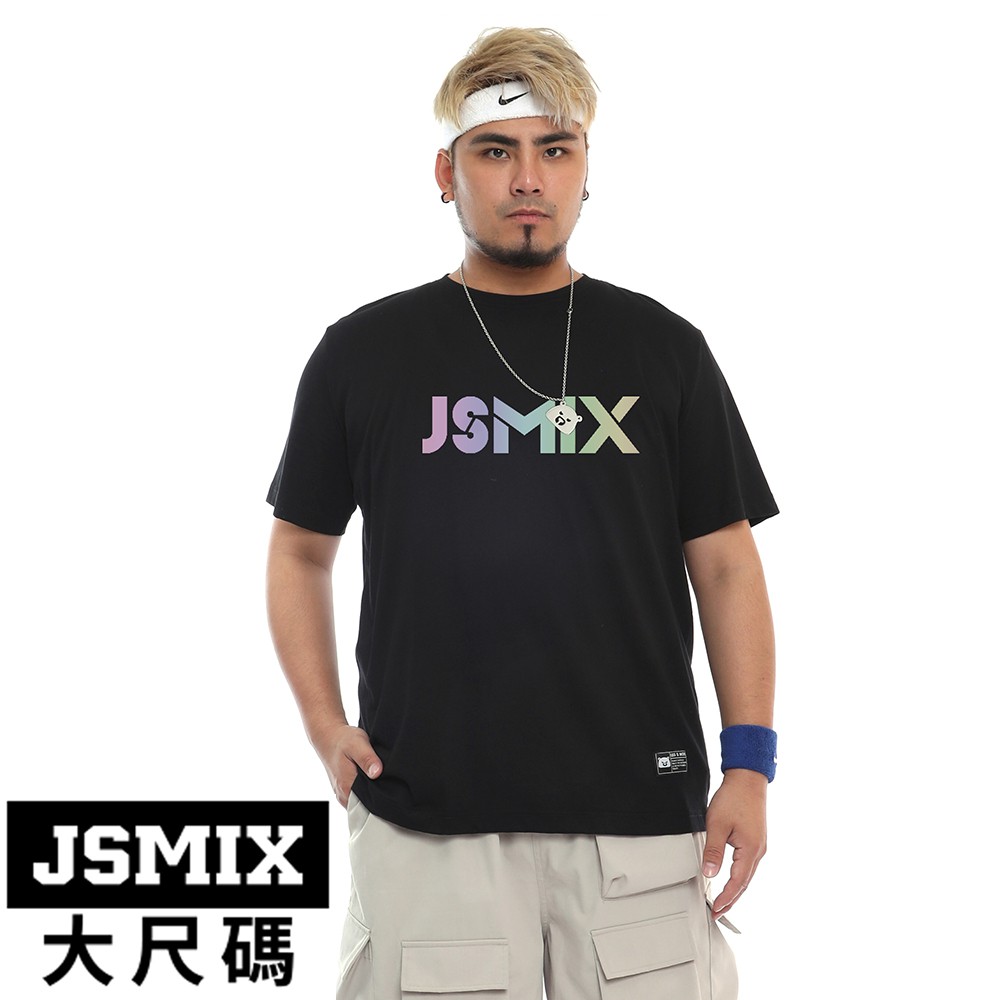 JSMIX大尺碼服飾-大尺碼炫彩品牌字母T恤(共2色)【12JT5426】