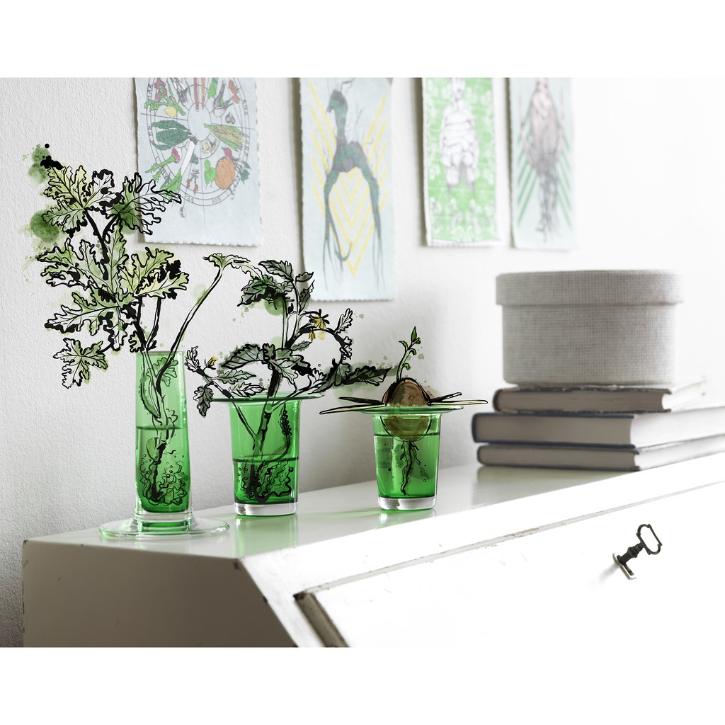 Ikea 限量花瓶玻璃花瓶綠色三件組 蝦皮購物