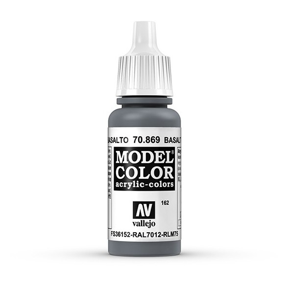 Acrylicos Vallejo AV水漆 模型色彩 Model Color 162 70869 玄武岩灰色 17ml