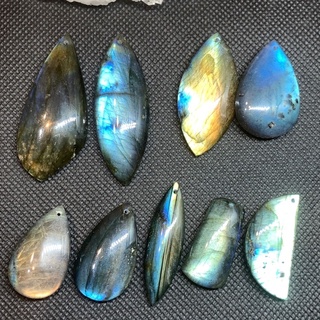 天然原礦–黑拉長石藍光彩光橙光帶星光貓眼效應21mm【吊墜孔】ღ裸石吊墜ღ手工DIY手鏈/腳鍊/耳環/戒指/項鍊/飾品配