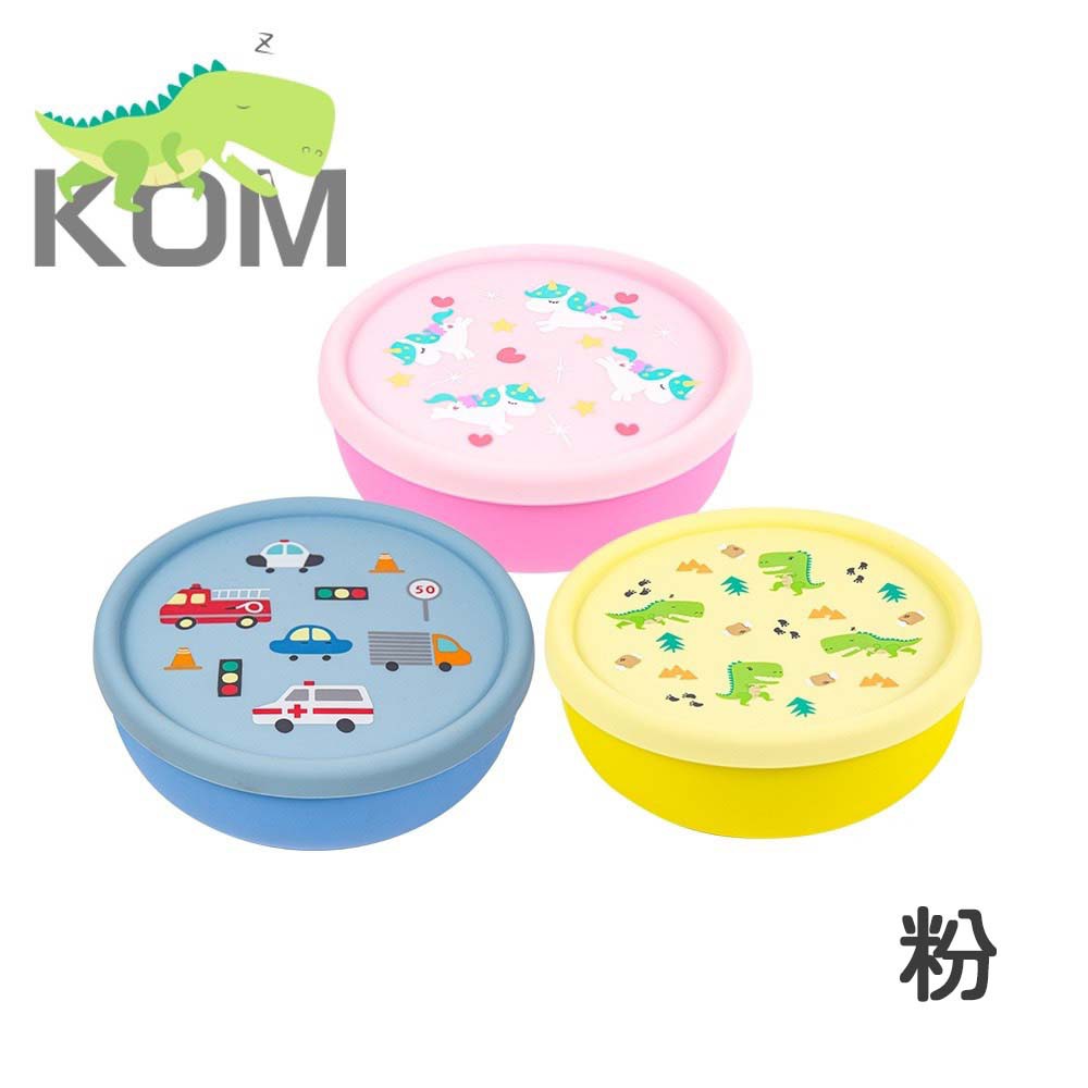 【KOM】台灣製食品級矽膠隔熱碗(附湯匙)13cm / 簡約便當保溫保冷袋-共3色《泡泡生活》便當盒 餐具