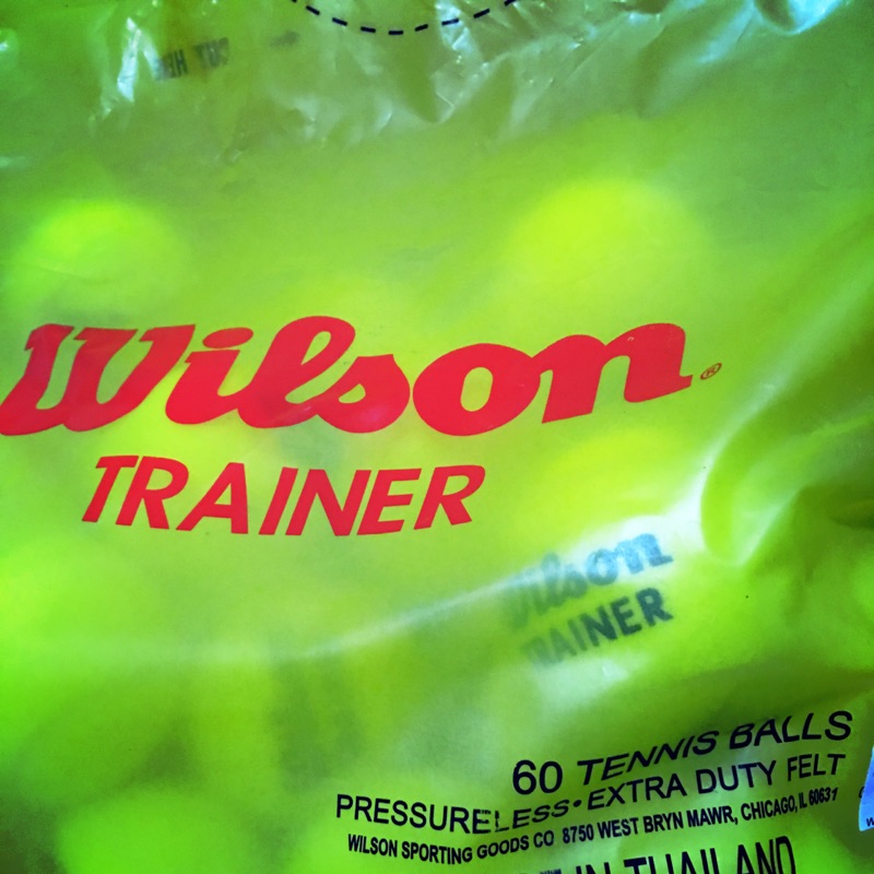 Wilson網球練習球60顆袋裝2包共120顆練習球一包＄1500