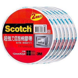 【文具通】3M Scotch 超強力 雙面 泡棉 膠帶 116 E1030622