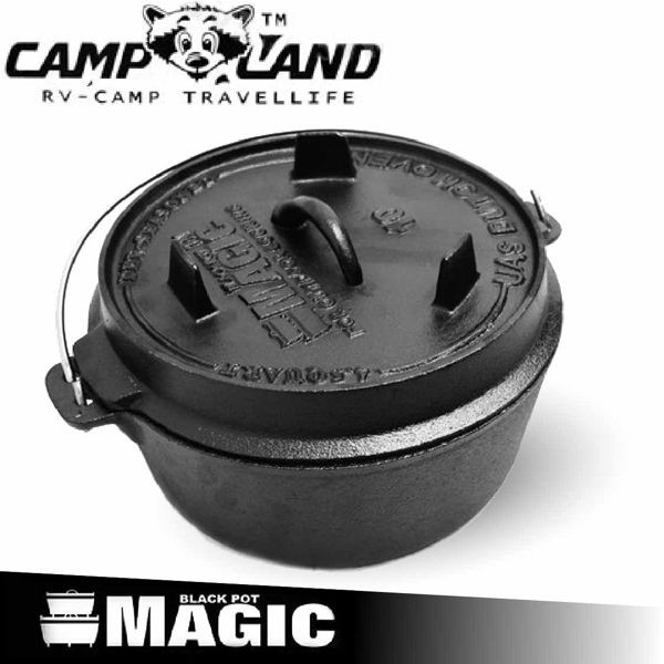 【CAMP LAND 12吋荷蘭鍋 (鍋蓋三立腳)】 RV-IRON509N/荷蘭鍋/鑄鐵鍋/平底鍋/煎鍋/烤/悠遊山水