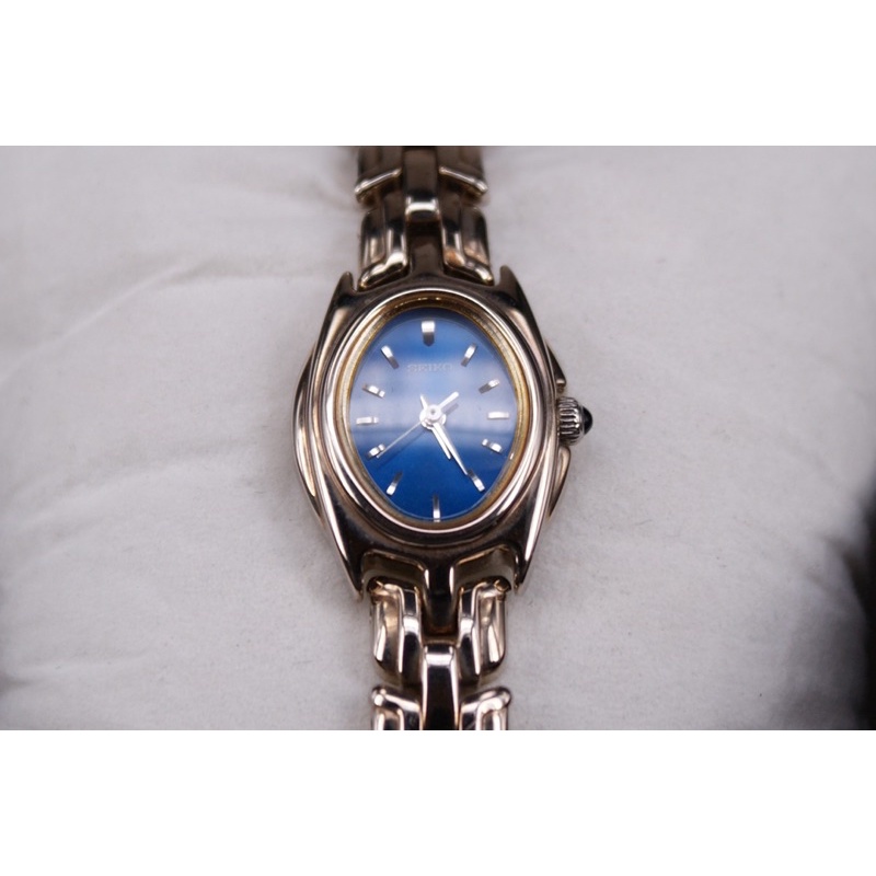 現貨 全新 真品 精工 seiko 女錶 復古 古董風 老錶 日本 手錶 正品 橢圓形 藍底