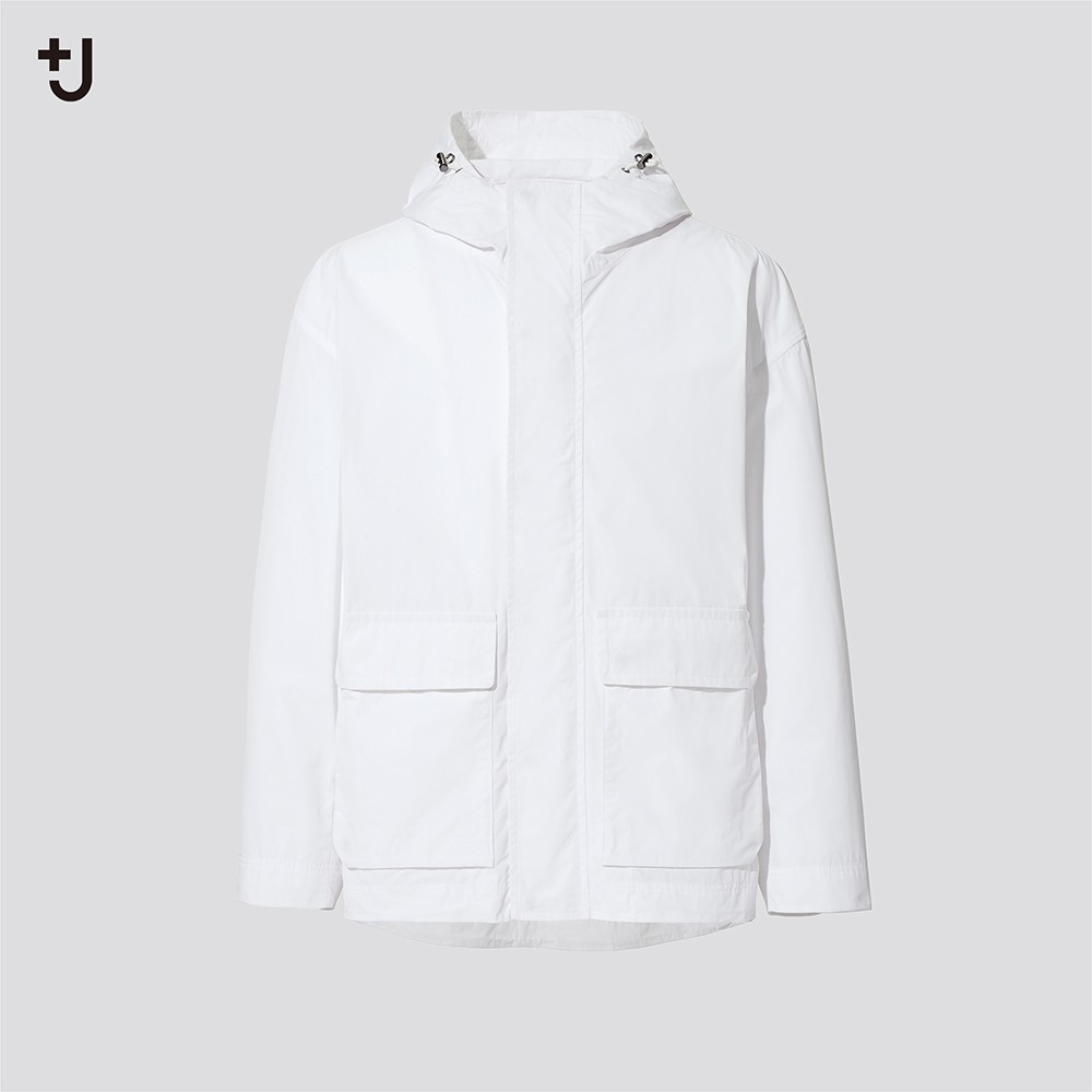 ✱現貨✱ 白色M號 UNIQLO +J 男裝 寬版 登山連帽外套 439930 Jil Sander