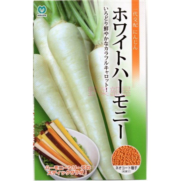 【萌田種子~】I30 日本雪白胡蘿蔔種子 1000 顆 ,日本原包裝 , 相當特別的品種 ~