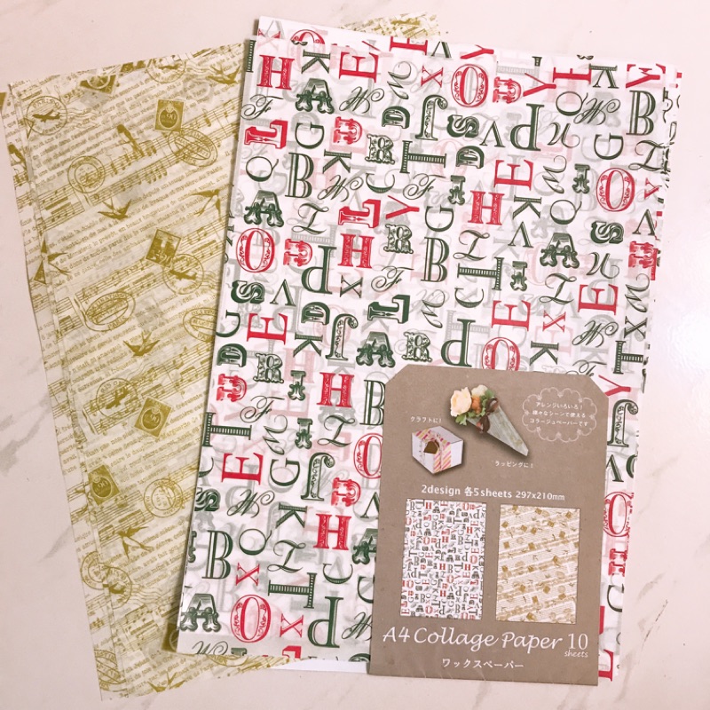 拼貼素材 包裝紙特殊材質蠟紙英字郵戳兩款a4 蝦皮購物