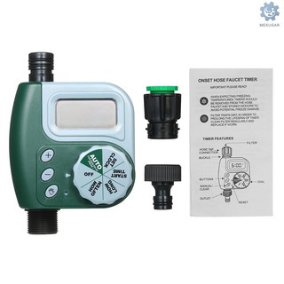 現貨 戶外園林灌溉控制器電磁閥定時器花園自動澆水澆花器不帶電池發貨綠色歐洲水龍頭接頭