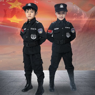 兒童警察服 表演服小警官衣服軍裝套裝特種兵黑貓警長攝影表演服裝