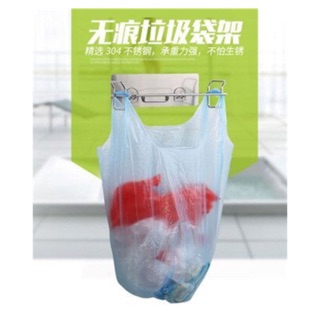 [無痕不銹鋼垃圾架] 廚房 浴室 家居吸槃門背式垃圾袋掛架支架置物架門架掛鉤