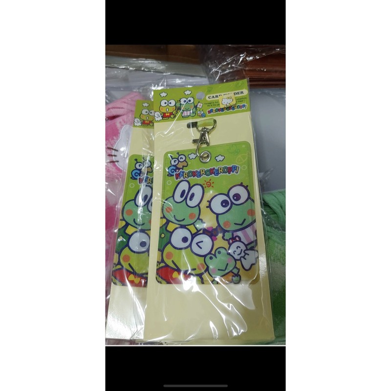 Sanrio三麗鷗大眼蛙皮皮蛙keroppi證件卡片保護套卡套附繩子單一特價