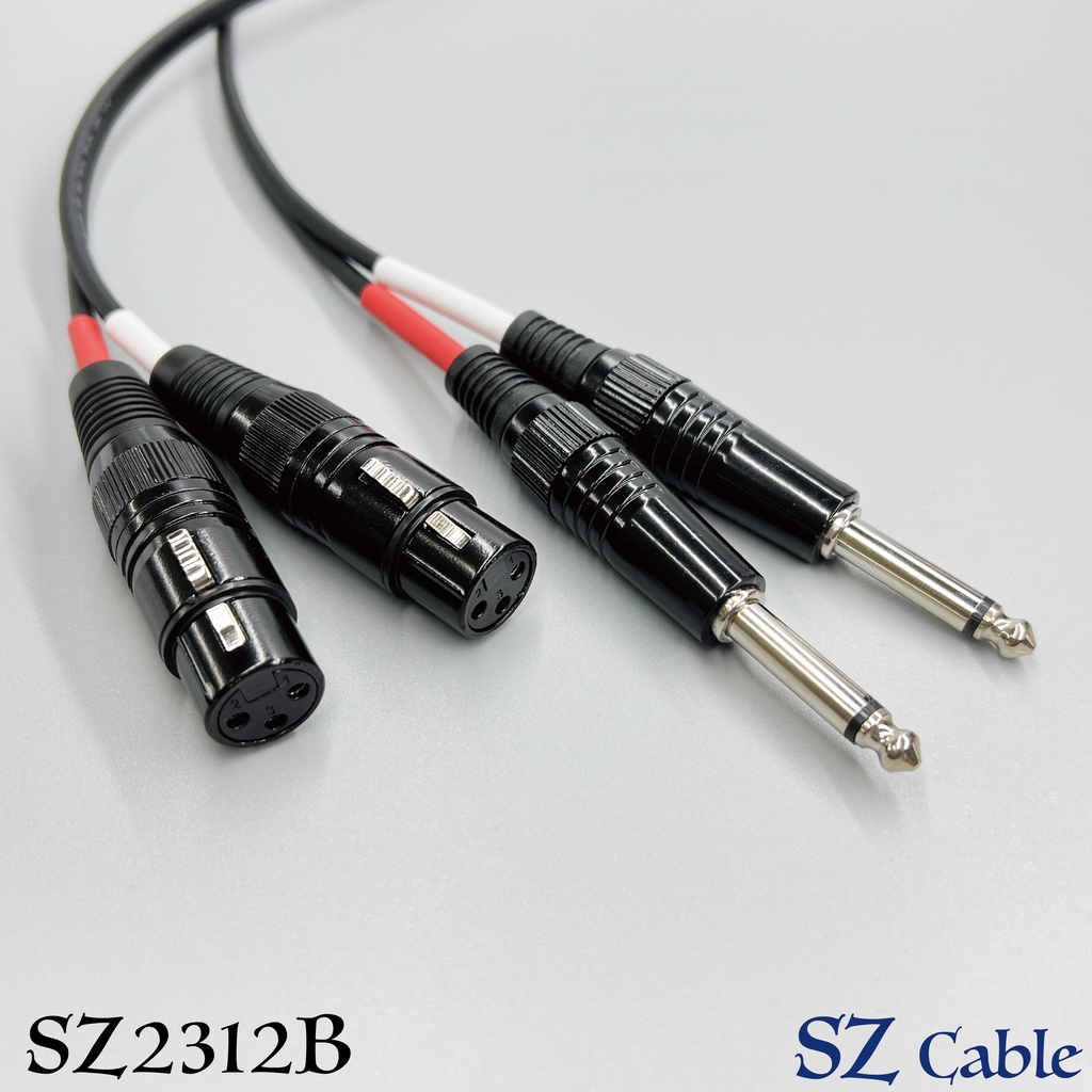 手工 XLR 母 對 6.3 TS 二對二 雙併線 訊號線 音源線 音頻線 導線 雙頭線