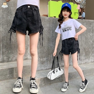 韓版短褲 女童牛仔褲 女童短褲夏季外穿薄款中大童寬松夏裝女孩洋氣時髦兒童牛仔褲子