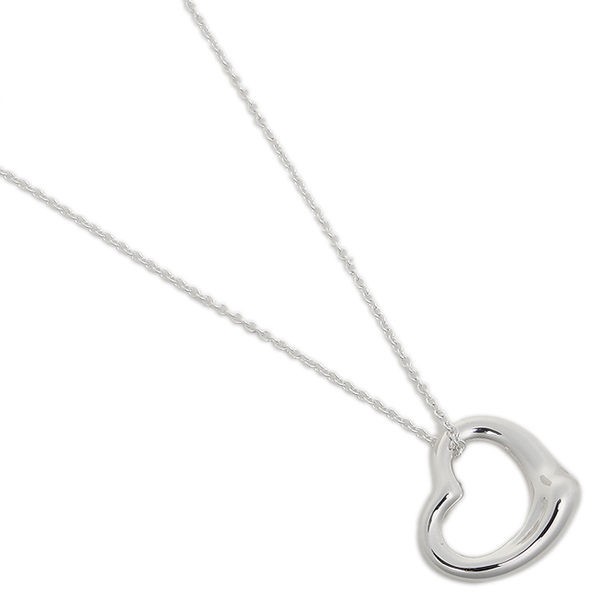 Tiffany &amp; Co.   Open Heart鏤空中號心形純銀項鍊