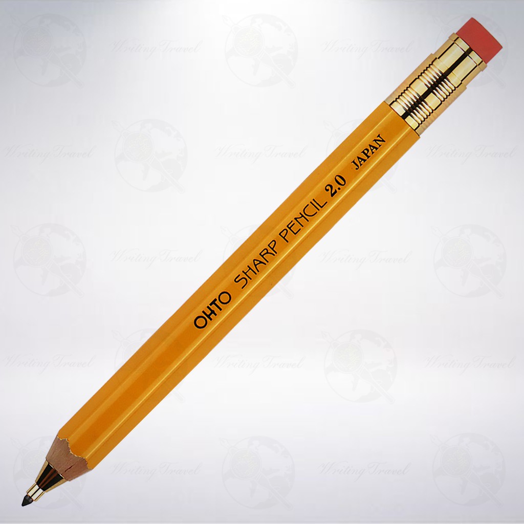 日本 OHTO 六角木軸2.0mm自動鉛筆: 黃色