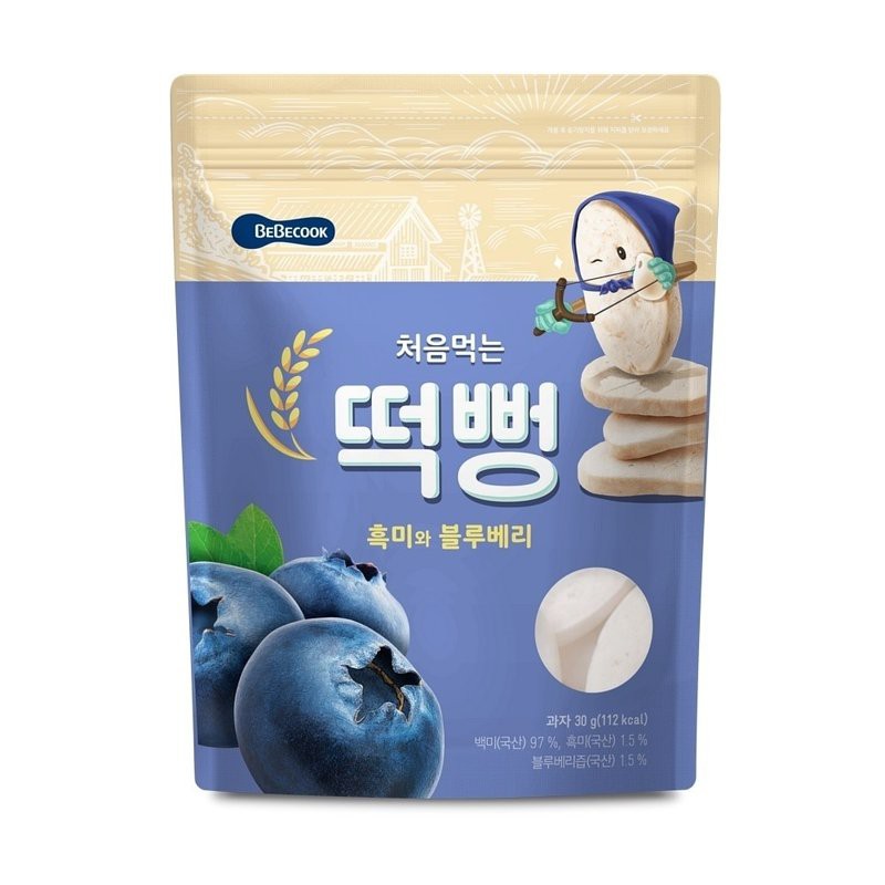 我家寶貝 韓國 智慧媽媽 嬰幼兒初食綿綿米餅-藍莓 5M可以適用 嬰兒餅乾 零食