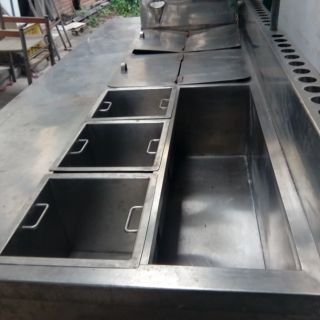 小吃店多功能全不鏽鋼餐廚料理廚臺（附不鏽鋼蒸籠）
