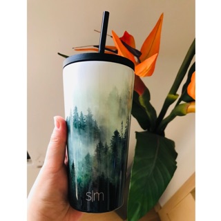 法蘭克愛咪 美國Simple Modern （附兩種蓋子）杉林冷熱兩用不鏽鋼保溫杯隨行杯冷水杯 16oz /473ml