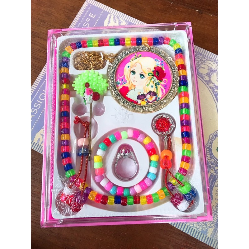 日本製昭和古董玩具少女漫畫串珠玩具老玩具家家酒昭和玩具串珠玩具項鍊 蝦皮購物