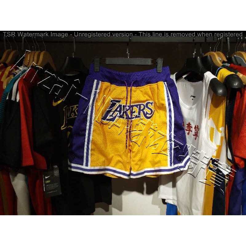 Anzai-NBA球衣 JUST DON x NBA LAKERS 洛杉磯湖人隊 詹姆斯著用 黃色網眼球褲