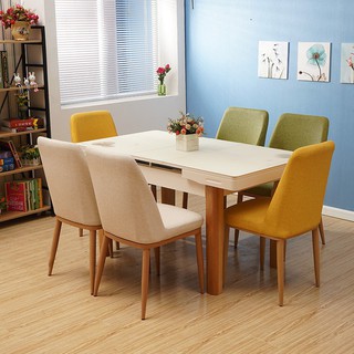 【木居】實木餐桌椅組合現代1.2米家用桌子可伸縮餐廳飯桌電磁爐餐桌批發 歐雅家居