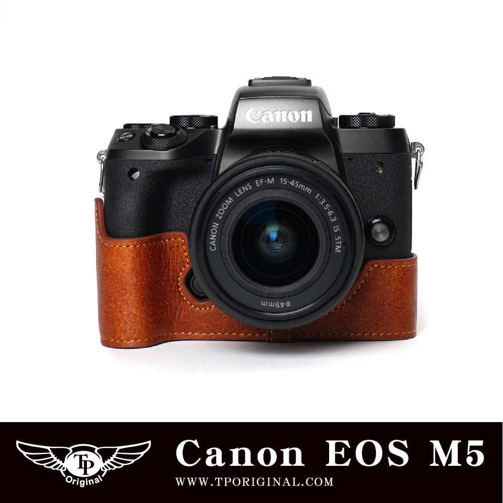 【台灣TP】Canon  EOS M5  EOSM5 真皮相機底座 牛皮 相機包 皮套