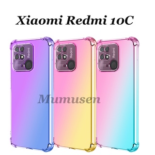 XIAOMI 適用於小米 Redmi 10C 10A 彩色漸變防震手機殼 Redmi 9/9A/9C/10 4G 漸變手