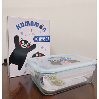 KUMAMON 熊本熊 密扣式玻璃保鮮盒 長方形 950ml