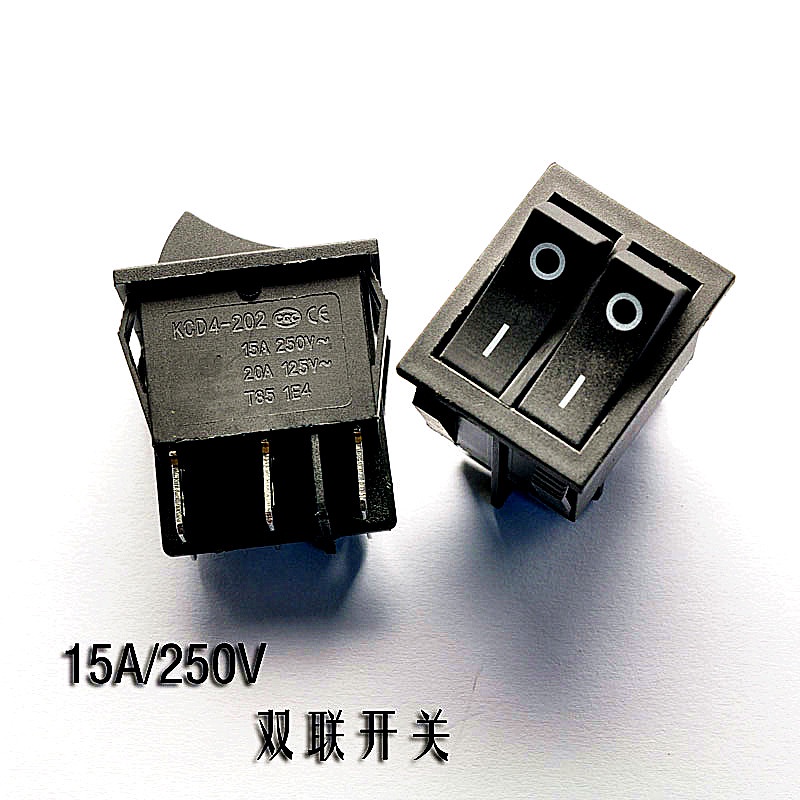 庫存不用等-雙聯6腳船型開關 電源翹板開關KCD8-212N KCD2 15A/250V W142[323723現貨