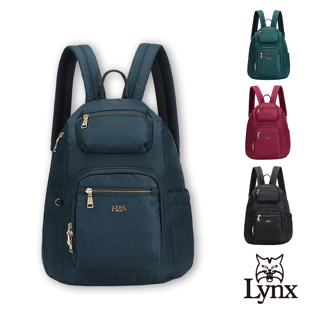 【Lynx】美國山貓輕量尼龍布包多隔層機能後背包 手提/雙肩 藍/綠/紅/黑 組合賣場 LY39-3868