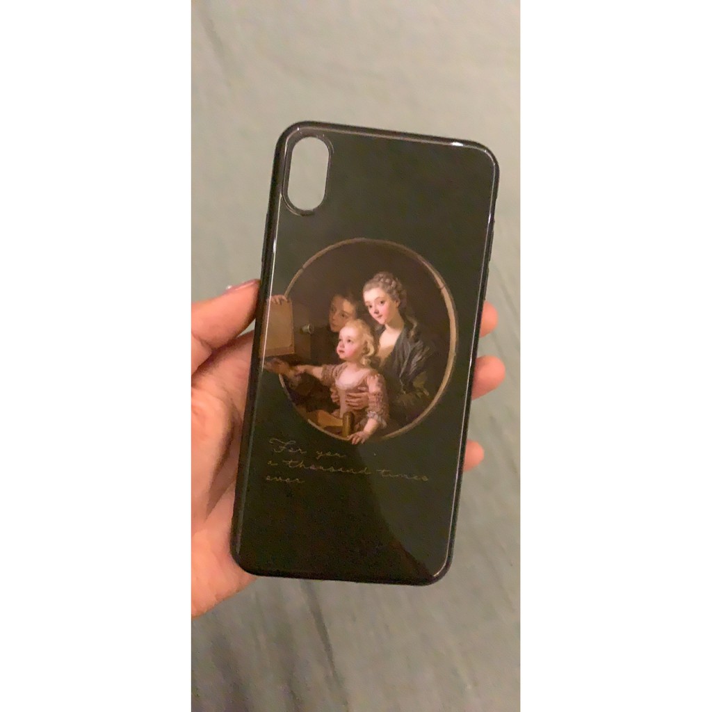 Mi 文藝復古油畫風墨綠畫框母子iphone 678 X Xs Xr 11 油畫全包軟殼手機殼防摔 蝦皮購物