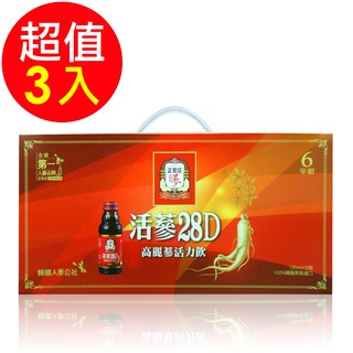 【正官庄】活蔘28D 8入禮盒X3盒 (100ml/瓶) 韓國 6年根高麗蔘萃取 伴手禮